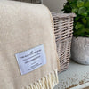 Luxury Supersoft Herringbone Lambswool Throw Soft Beige - The Irish Country Home